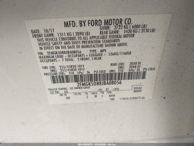 2018 FORD FLEX LIMITED 9