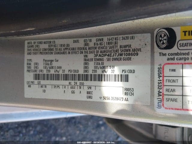 2018 FORD FIESTA SE 9