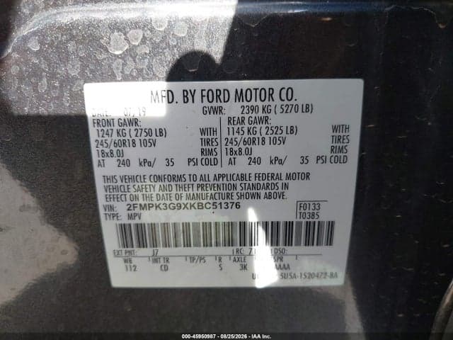 2019 FORD EDGE SE 9