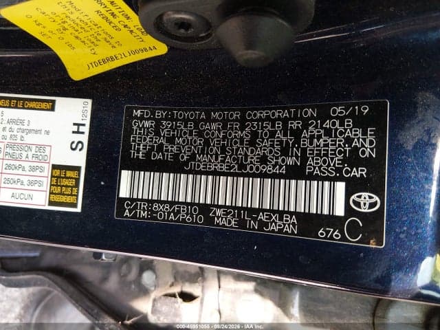 2020 TOYOTA COROLLA HYBRID LE 9