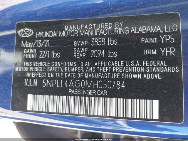 2021 HYUNDAI ELANTRA SE 9