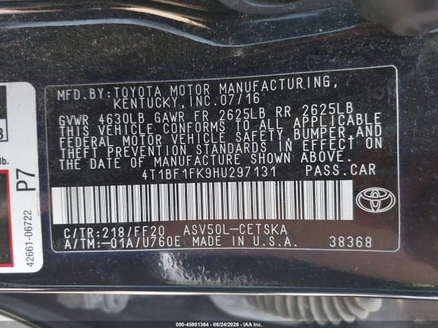 2017 TOYOTA CAMRY SE 9