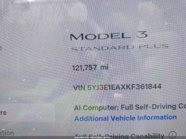 2019 TESLA MODEL 3 LONG RANGE/MID RANGE/STANDARD RANGE/STANDARD RANGE PLUS 16
