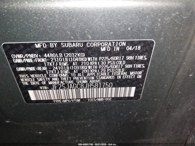 2018 SUBARU FORESTER 2.5I PREMIUM 9
