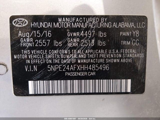 2017 HYUNDAI SONATA 9