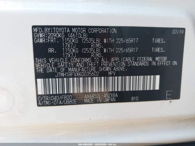 2019 TOYOTA RAV4 LE 9
