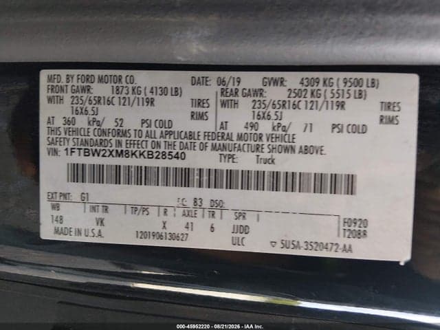 2019 FORD TRANSIT-350 9