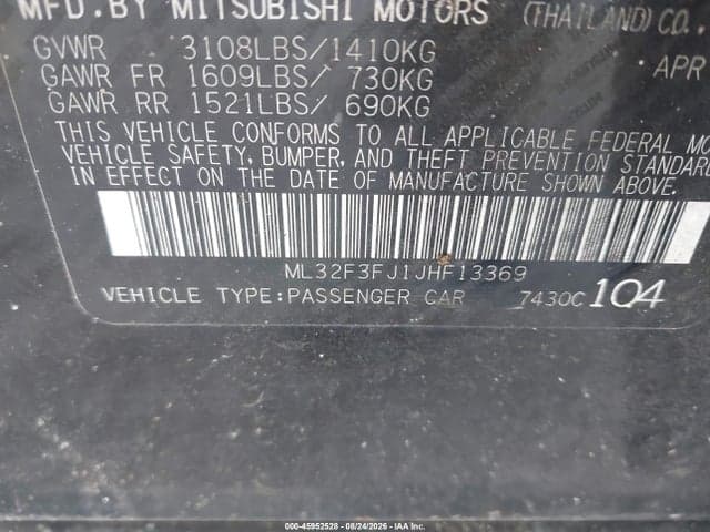 2018 MITSUBISHI MIRAGE G4 ES 9