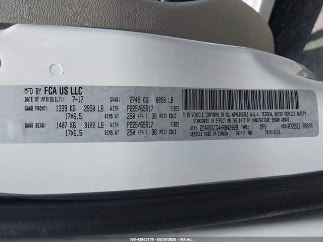 2017 DODGE GRAND CARAVAN SXT 9