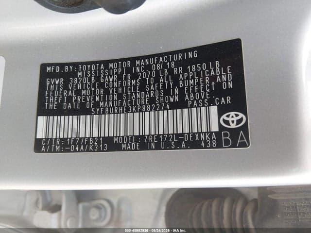 2019 TOYOTA COROLLA LE 9