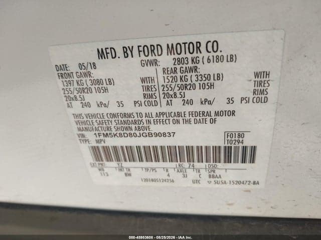 2018 FORD EXPLORER XLT 9