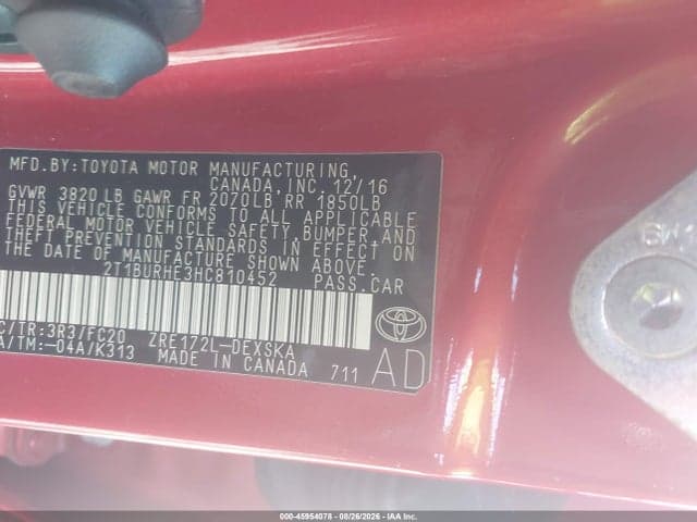 2017 TOYOTA COROLLA SE 9