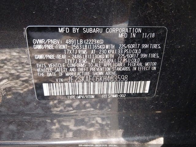 2019 SUBARU FORESTER PREMIUM 9