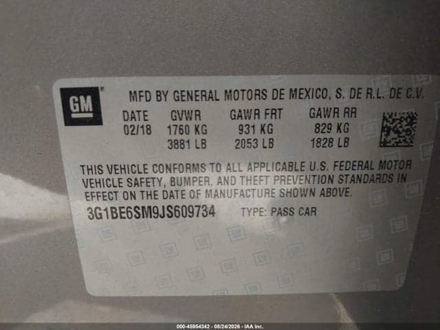 2018 CHEVROLET CRUZE LT AUTO 9