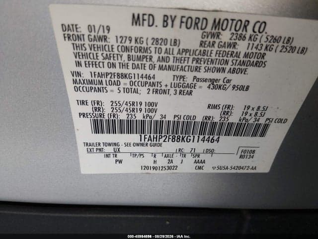 2019 FORD TAURUS LIMITED 9