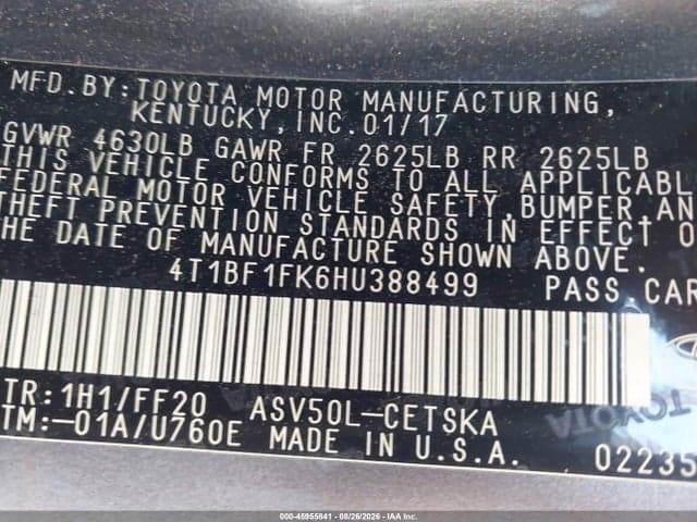 2017 TOYOTA CAMRY SE 9