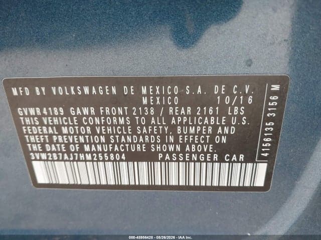2017 VOLKSWAGEN JETTA 1.4T S 9