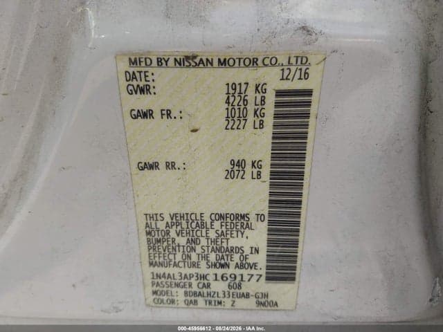 2017 NISSAN ALTIMA 2.5 SR 9