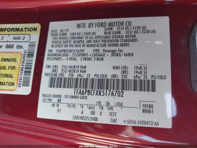 2019 FORD MUSTANG GT 9