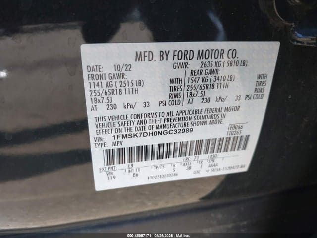 2022 FORD EXPLORER XLT 9