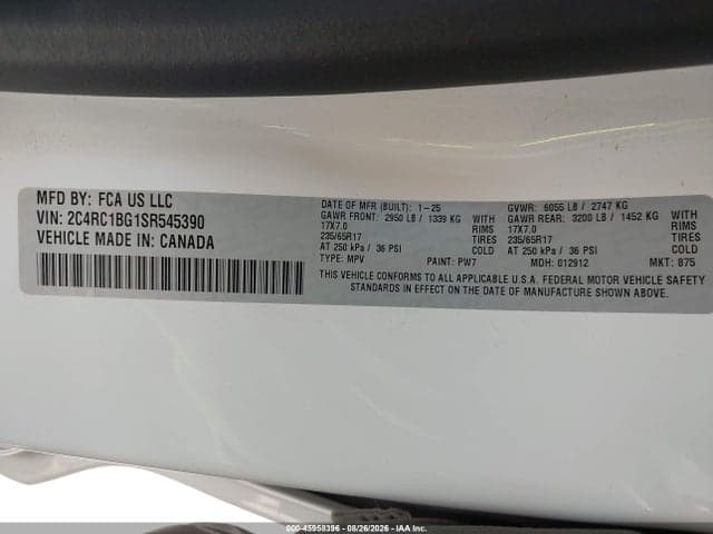 2025 CHRYSLER PACIFICA SELECT 9