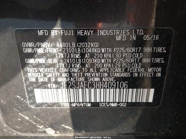 2017 SUBARU FORESTER 2.5I PREMIUM 9