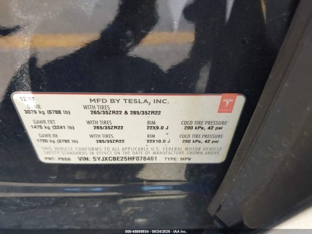 2017 TESLA MODEL X 100D/75D/90D 9