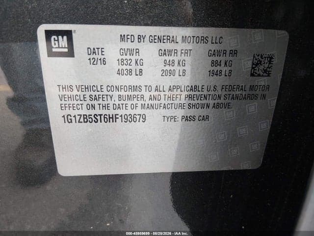 2017 CHEVROLET MALIBU LS 9