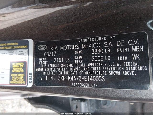 2017 KIA FORTE LX 9
