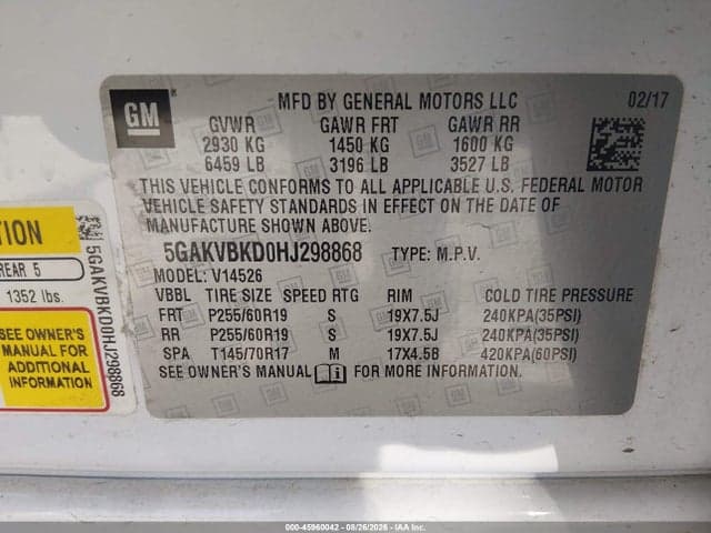 2017 BUICK ENCLAVE LEATHER 9