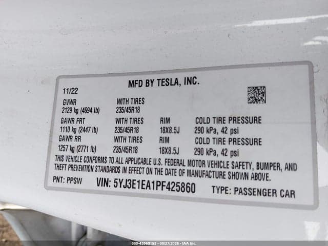 2023 TESLA MODEL 3 REAR-WHEEL DRIVE 9