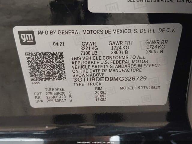 2021 GMC SIERRA 1500 9