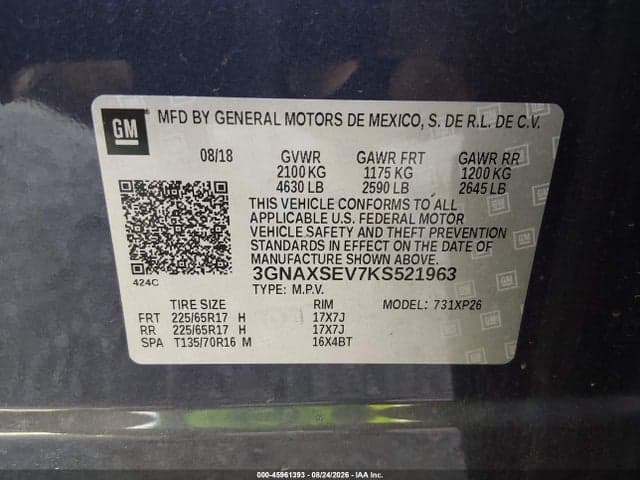 2019 CHEVROLET EQUINOX LS 9