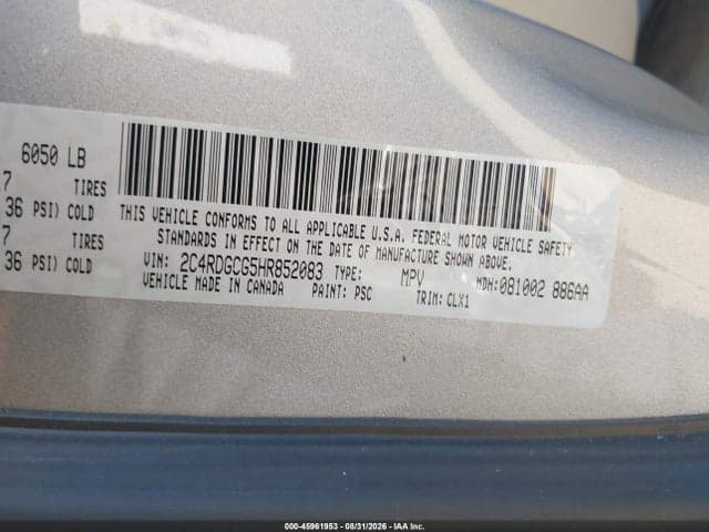 2017 DODGE GRAND CARAVAN SXT 9
