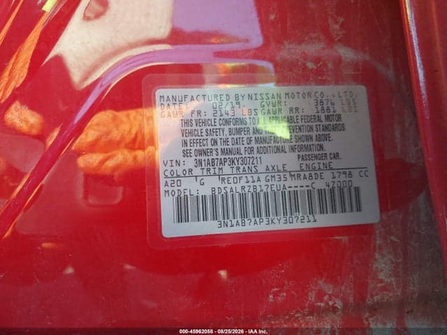 2019 NISSAN SENTRA SR 9