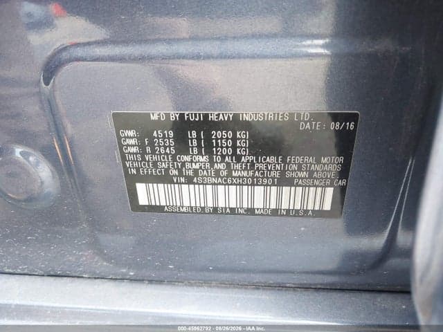 2017 SUBARU LEGACY 2.5I PREMIUM 9