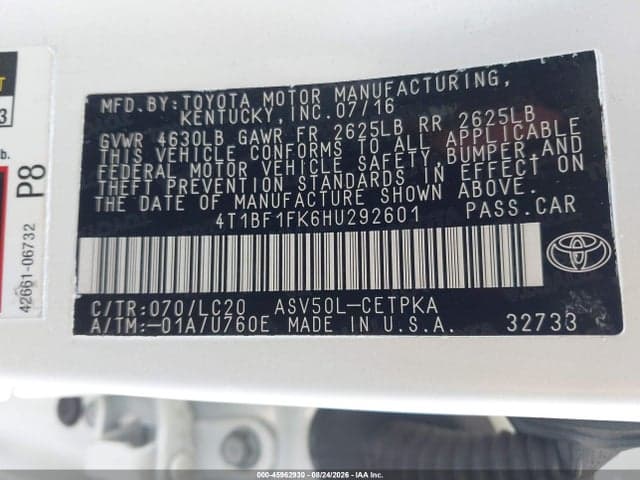 2017 TOYOTA CAMRY XSE 9
