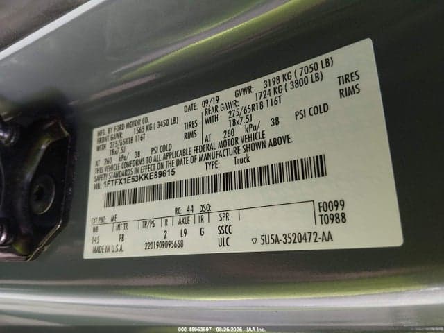 2019 FORD F-150 XLT 9