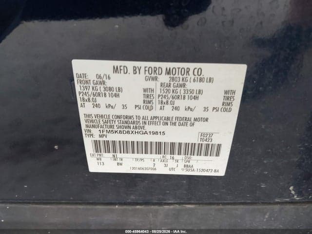 2017 FORD EXPLORER XLT 9