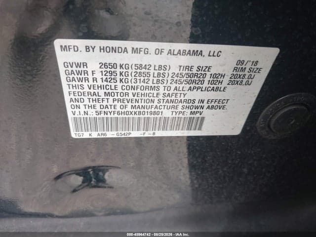 2019 HONDA PILOT ELITE 9