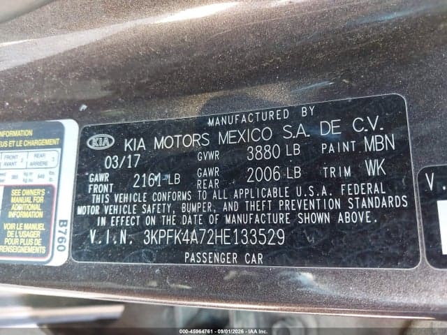 2017 KIA FORTE LX 9