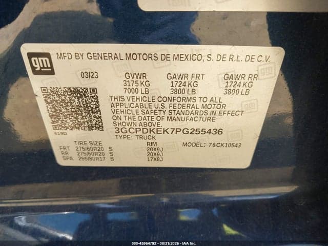 2023 CHEVROLET SILVERADO 1500 4WD SHORT BED LT WITH 2FL 9