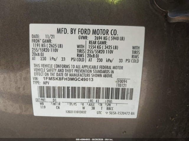 2021 FORD EXPLORER LIMITED 9