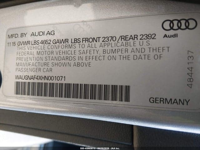 2017 AUDI A4 2.0T PREMIUM 9