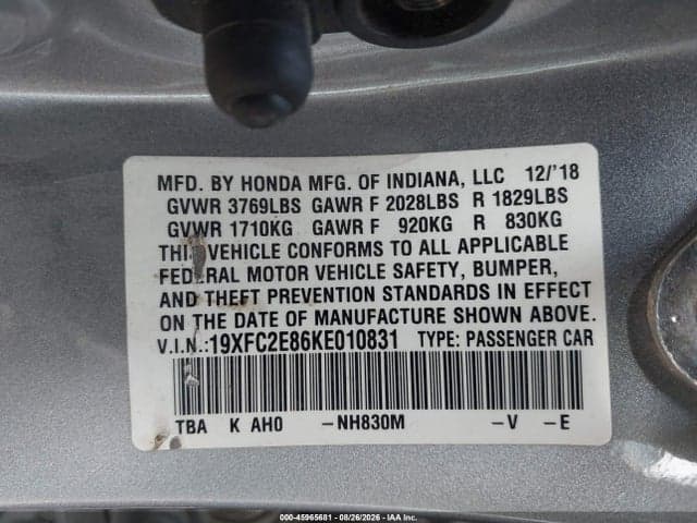 2019 HONDA CIVIC SPORT 9
