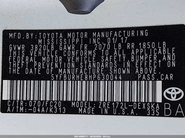 2017 TOYOTA COROLLA SE SPECIAL EDITION 9