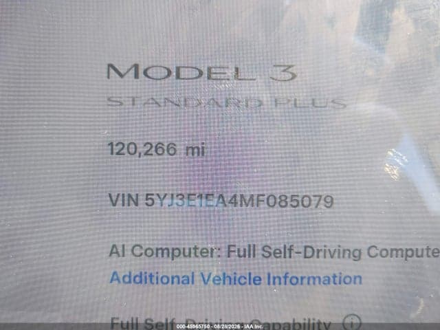 2021 TESLA MODEL 3 STANDARD RANGE PLUS REAR-WHEEL DRIVE 15