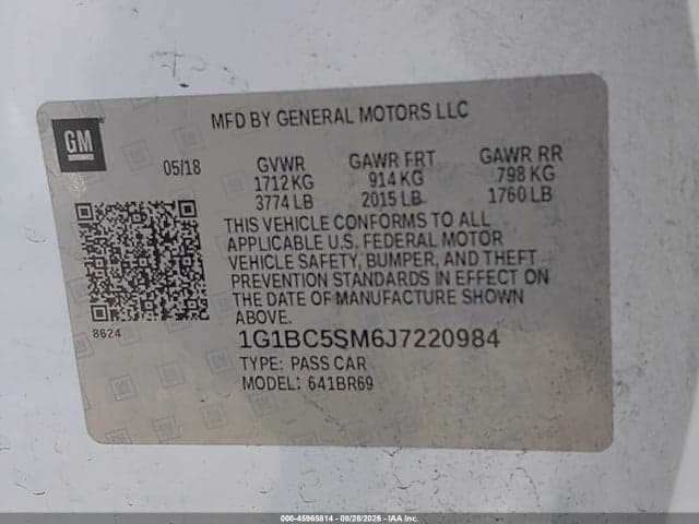 2018 CHEVROLET CRUZE LS AUTO 9