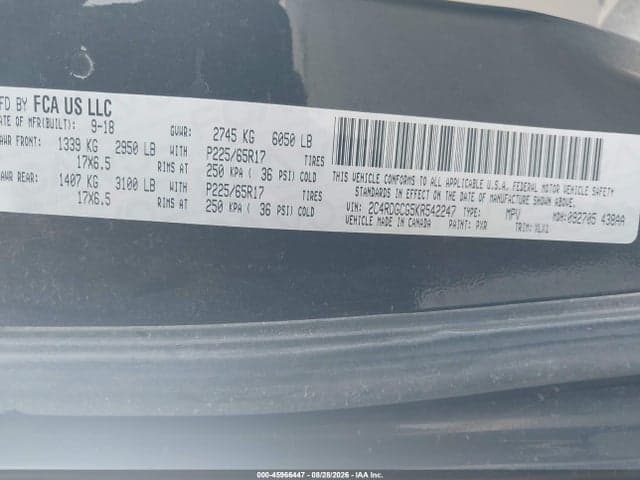 2019 DODGE GRAND CARAVAN SXT 9