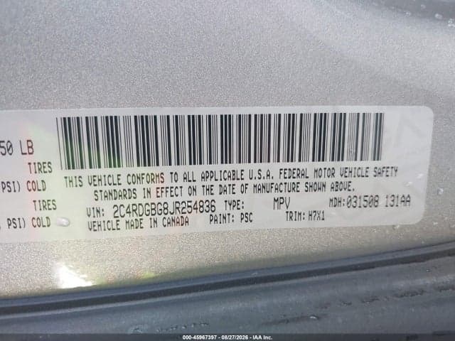 2018 DODGE GRAND CARAVAN SE 9
